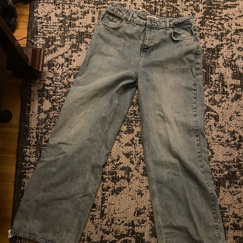 Vintage wash straight leg jeans